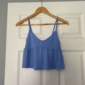 Blue cropped tank top